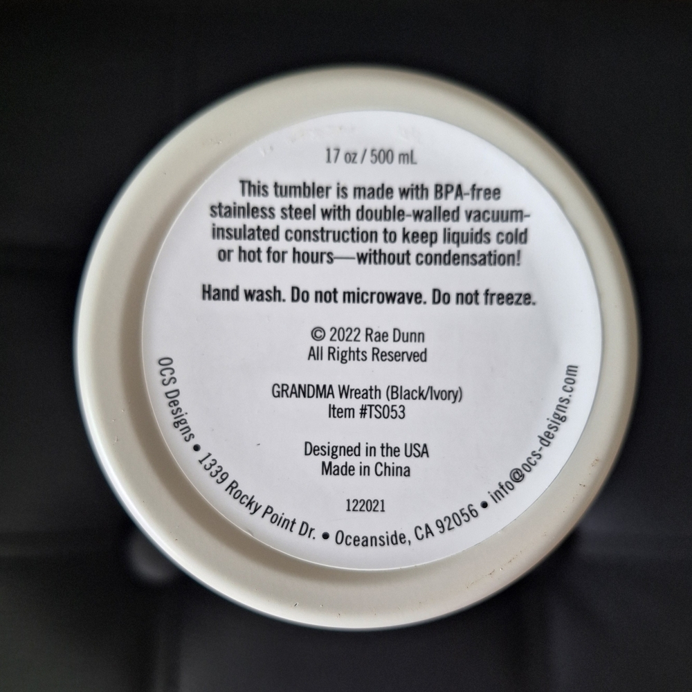 Rae Dunn Ivory & Silver Tumbler - Picture 2 of 2